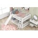 preview thumbnail 4 of 10, Full over Full Low Bunk Bed with Convertible Slide and Reversible Ladder, White - Space-Saving and Sturdy Wood Frame