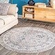 preview thumbnail 4 of 10, Nuloom Traditional Vintage Trellis Area Rug 5'3" Round - Grey
