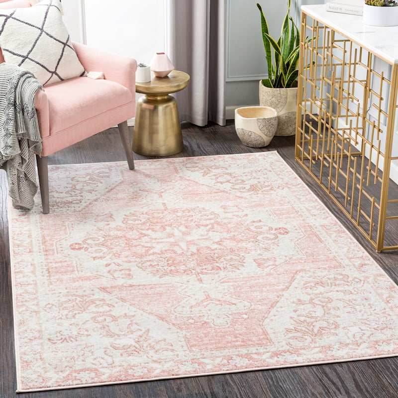 Livabliss Bartt Persian Medallion Area Rug - 5'3" Square - Blush