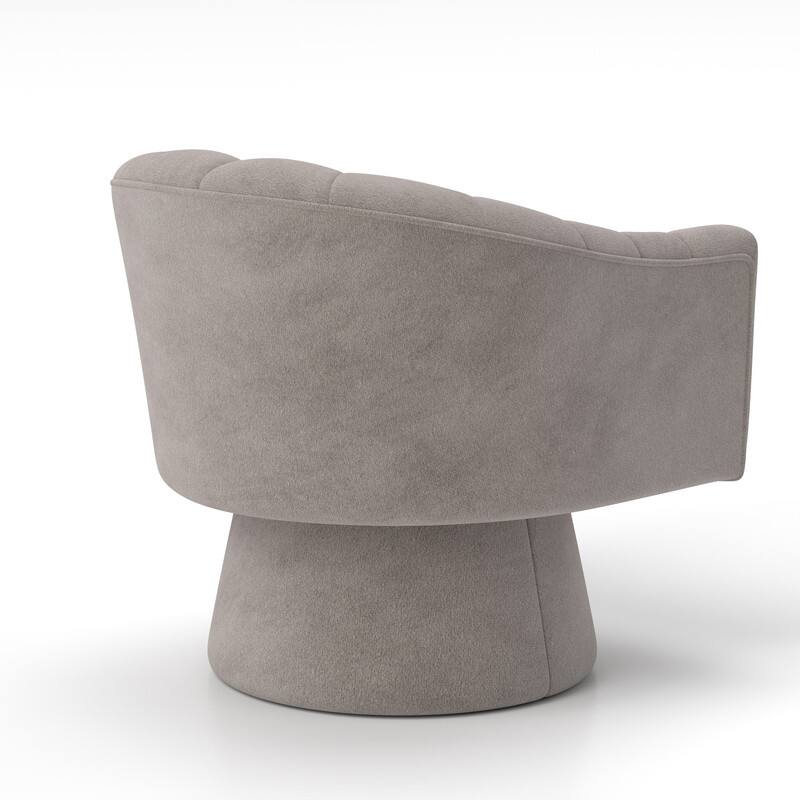 SEYNAR Modern Glam Velvet Upholstered Round Swivel Accent Arm Barrel Chair for Living Room
