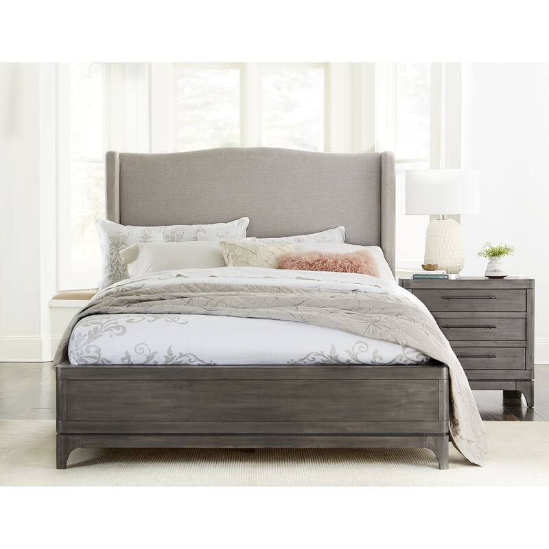 Cicero Upholstered Bed in Rustic Latte