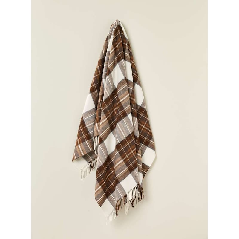 Natural Dress Stewart - Merino Lambswool Throw Blanket - Made in UK
