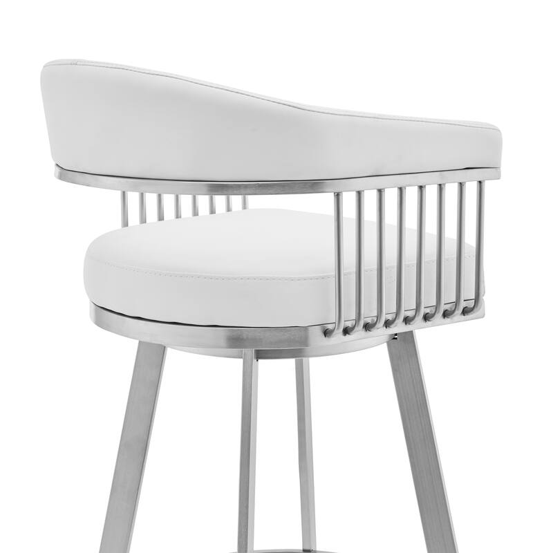 Chelsea Modern Swivel Bar Stool, Upholstered Counter Height Chair with Metal Frame