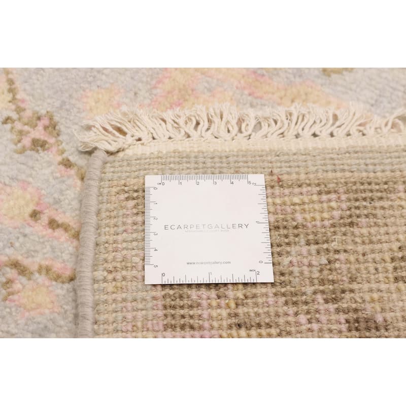 ECARPETGALLERY Hand-knotted Modern Oushak Light Grey Wool Rug - 2'5 x 19'5