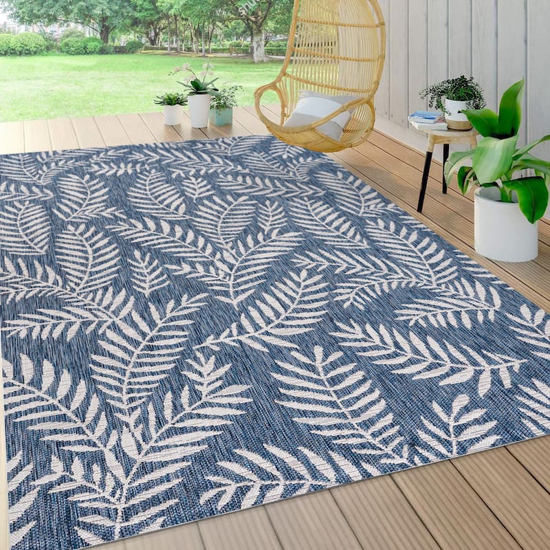 JONATHAN Y Galon Palm Frond Indoor/Outdoor Area Rug