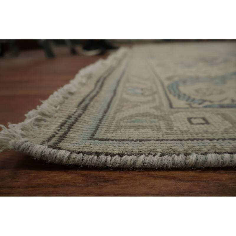 Hand Knotted Oriental 100% Wool Carpet Traditional Medallion Beige & Ivories Tabriz Area Rug - 12' 8'' X 9' 11''