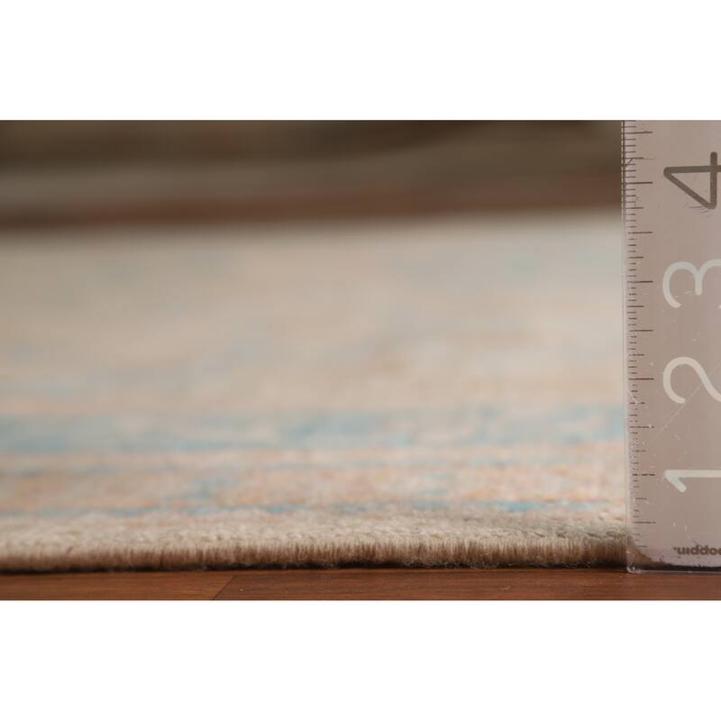 Vegetable Dye Transitional Oushak Turkish Rug Hand-Knotted Wool Carpet - 8'11"x 11'11"