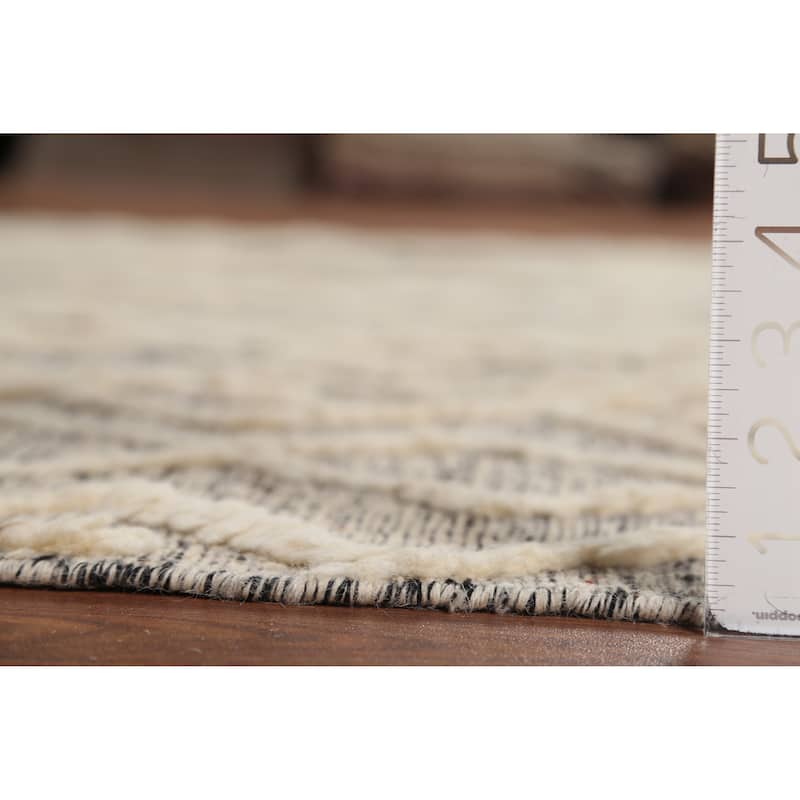Trellis Moroccan Area Rug Handmade Oriental Wool Carpet - 6'10"x 10'3"