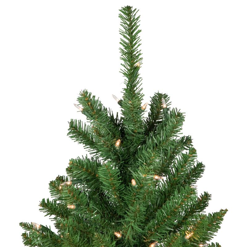 12' Pencil White River Fir Artificial Christmas Tree, Clear Lights - over-10-feet