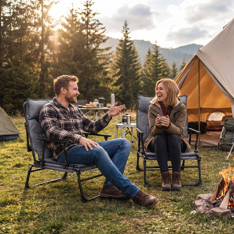 Gymax 3-in-1 Folding Camping Cot w/Mattress & 6 Backrest Positions