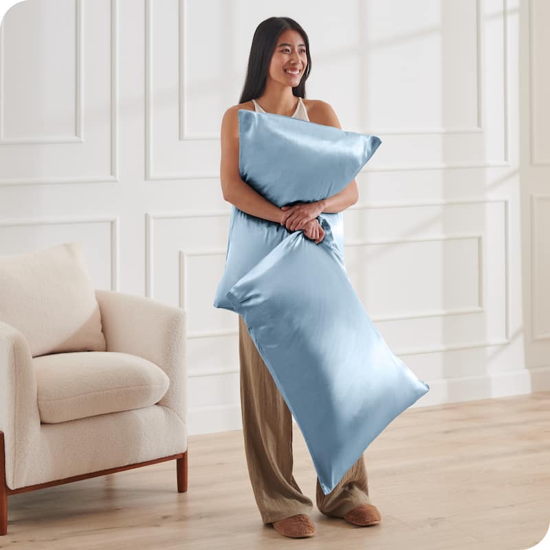 Bare Home Poly Satin Pillowcase Set for Hair and Skin (Set of 2)