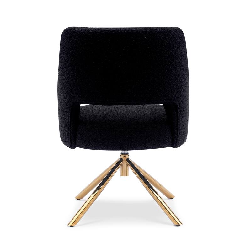 Boucle Polyester Upholstered Swivel Accent Chair - Stain Resistant