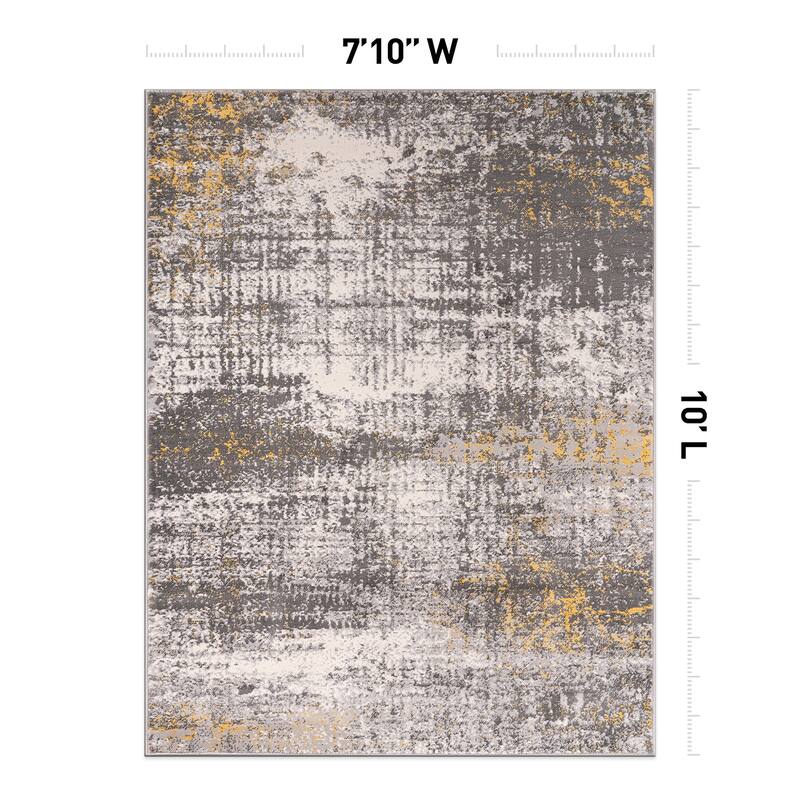 World Rug Gallery Geneva Contemporary Distressed Absract Area Rug