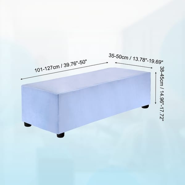 dimension image slide 39 of 52, Stretch Foot Stool Cover Rectangular Square Foot Stool Slipcover