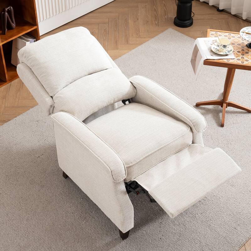 Push-Back Upholstered Recliner with Thickened Seat Cushion Backrest