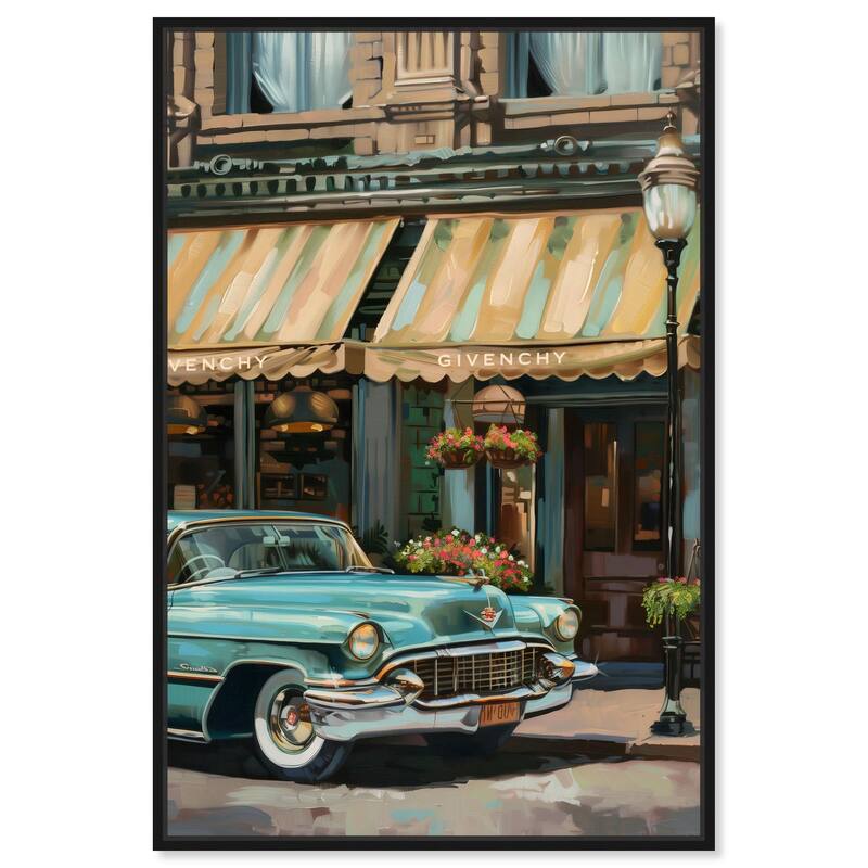 Classic Car Store Visit II Canvas by Art Remedy - Black - 16" x 24"