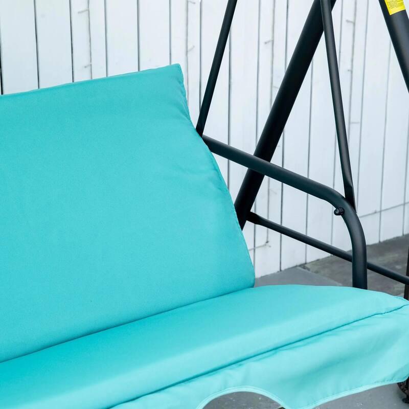 3-Person Patio Swing with Stand, Adjustable Tilt Canopy, Cozy Bench