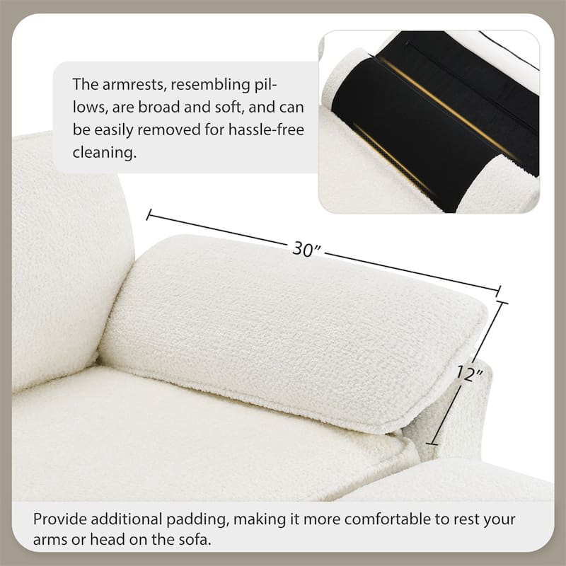 4 Seat Upholstered Sleeper Corner Couch,Deep-Seat with Ottoman