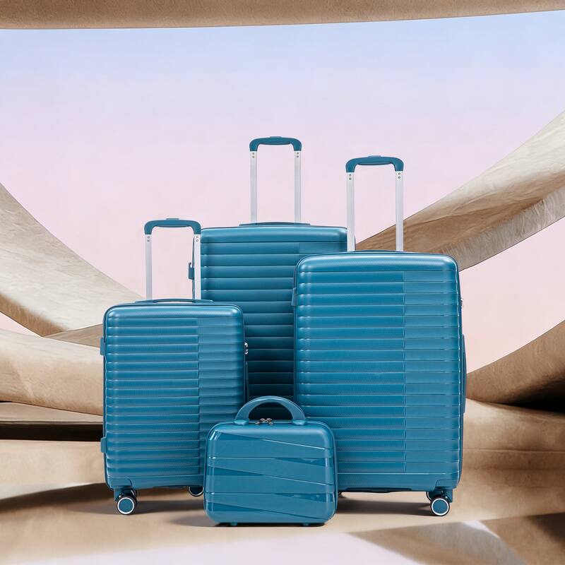 14IN 20IN 24IN 28IN 4 pcs/set in PP Spinner Wheel Luggage, Carry on Suitcase, Iron Pull Rod, Combination Password Lock