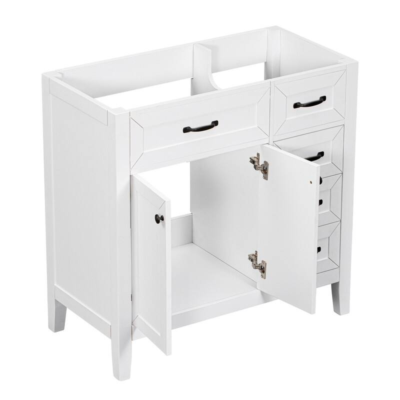 36" Bathroom Vanity without Sink, Cabinet Base Only, Bathroom Cabinet with Drawers, Solid Frame and MDF Board