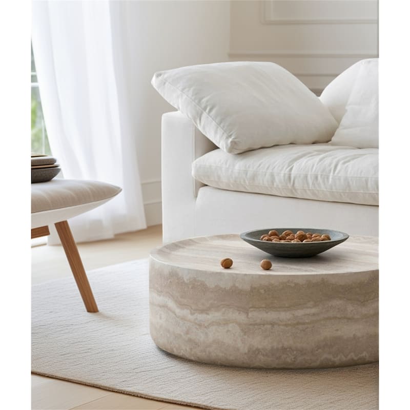 Round Coffee Table with Mars Pattern for Indoor Outdoor