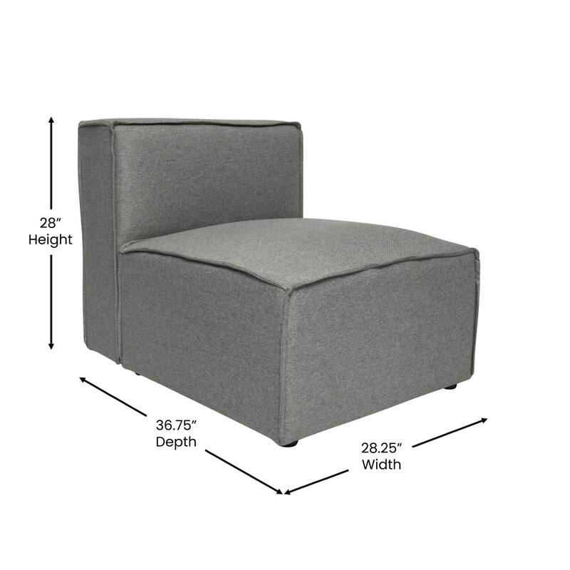 Contemporary Modular Sectional Sofa Armless Middle Chair