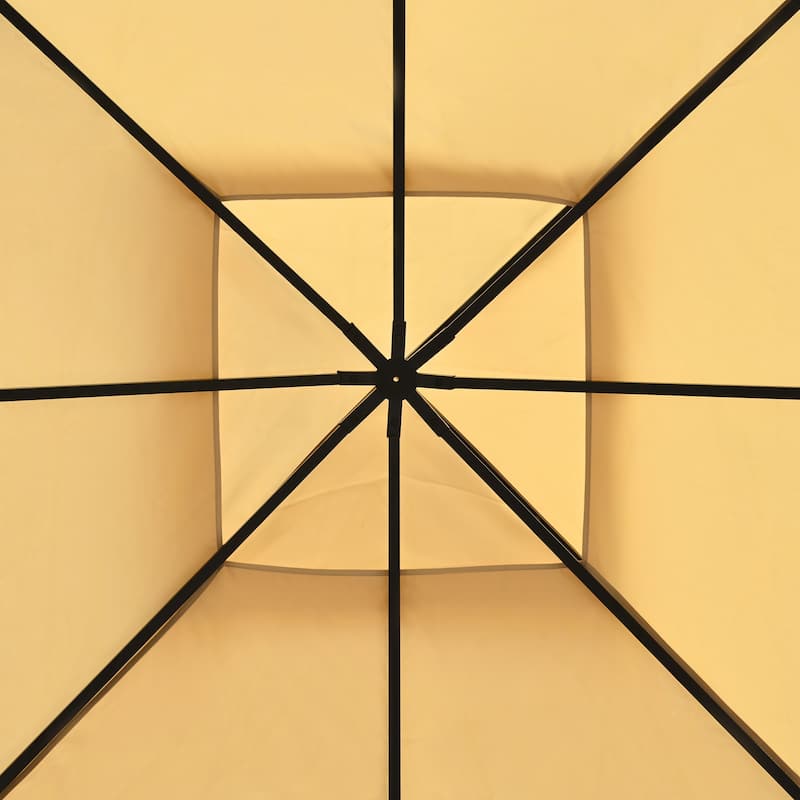 10x10 Outdoor Gazebo Tent with Double Roofs(Beige)