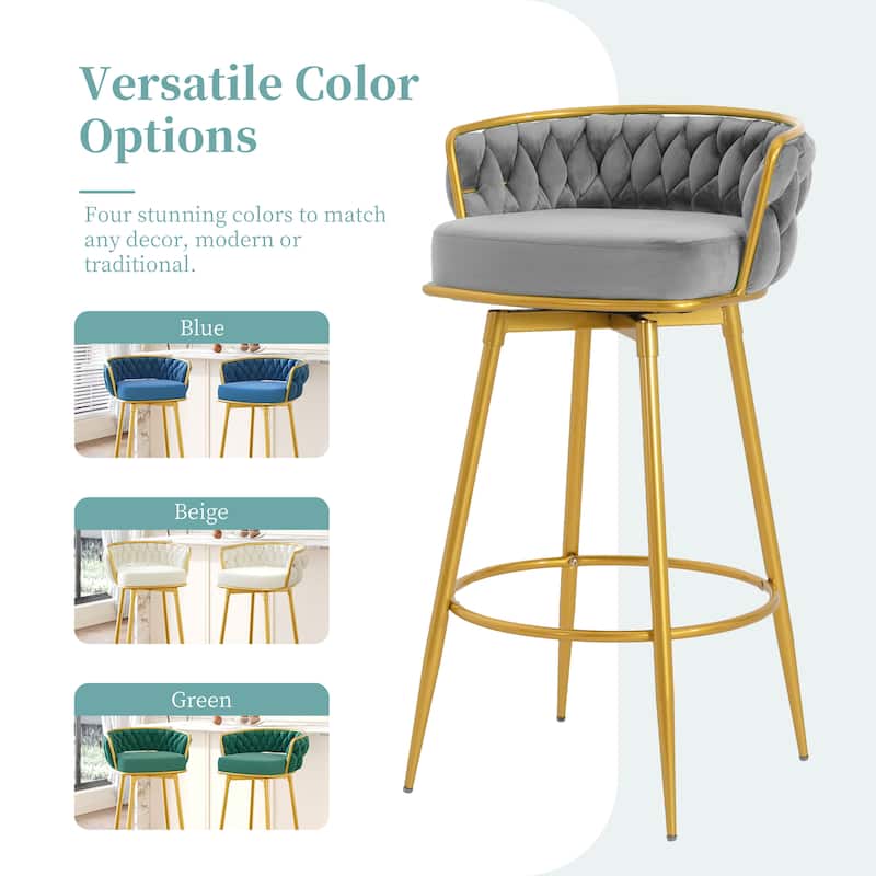 Christopher Knight Home - Lila Modern Gold Finish Swivel Counter Height Bar Stools (Set of 2 )