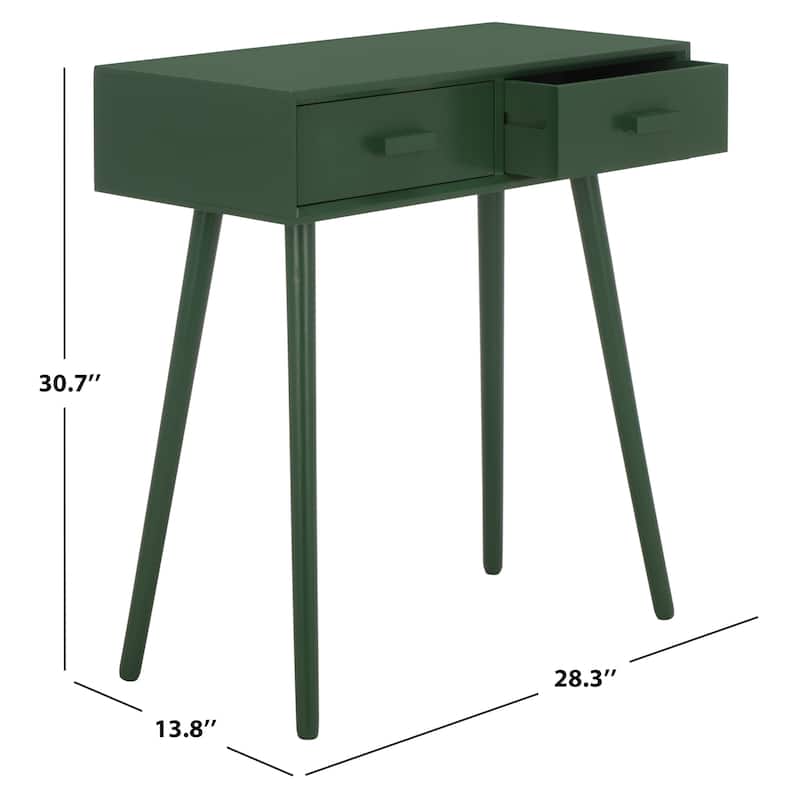 SAFAVIEH Pearla Antique White 2-Drawer Console Table - 28.3" x 13.8" x 30.8" - 28"W x 14"D x 31"H