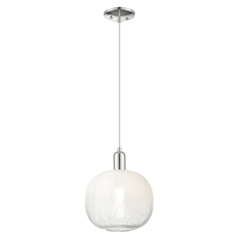 Innovations Lighting Downtown Urban - Brookhaven Sphere - 1 Light 10" Cord Hung Mini Pendant - Polished Nickel/Opal Shade