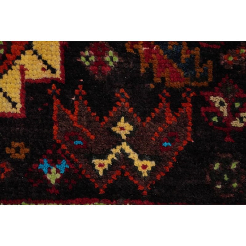 Hand Knotted Oriental 100% Wool Carpet Traditional Medallion Red Shiraz Area Rug - 5' 7'' X 4' 2''