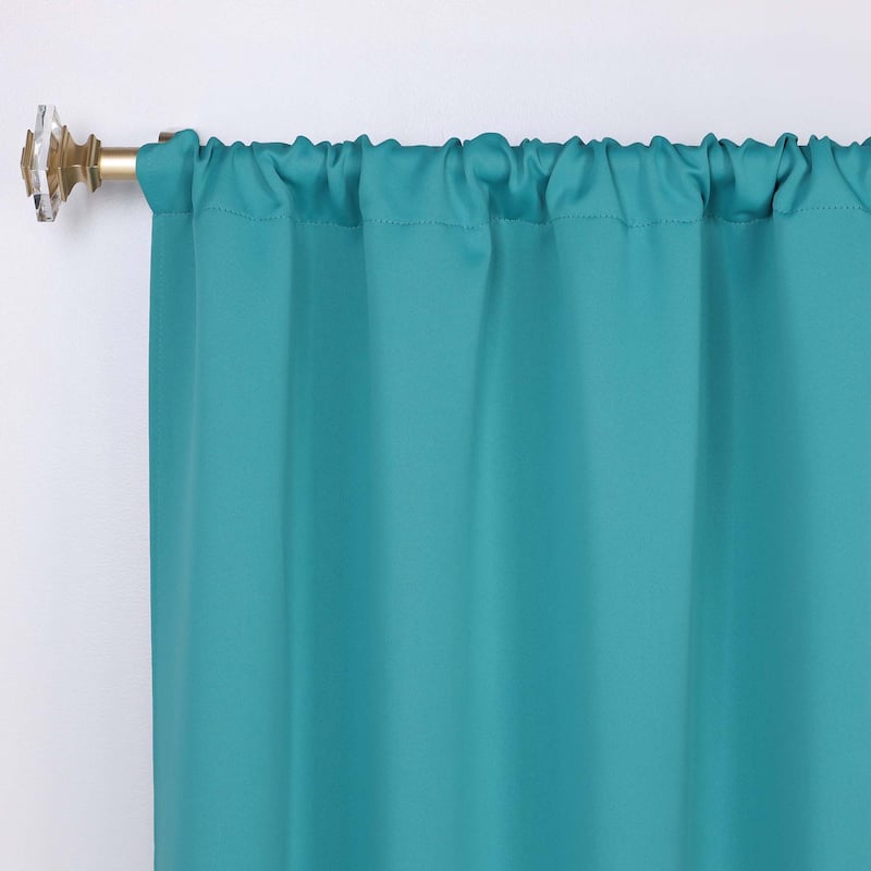 Superior Solid Machine Washable Room Darkening Semi-Blackout Curtains, Set of 2