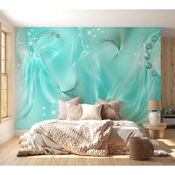 turquoise wallpaper bedroom