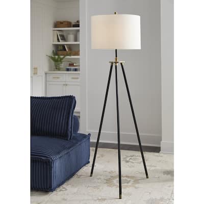 Signature Design by Ashley Cashner Black/Gold Finish Floor Lamp - 23" W x 23" D x 70.5" H