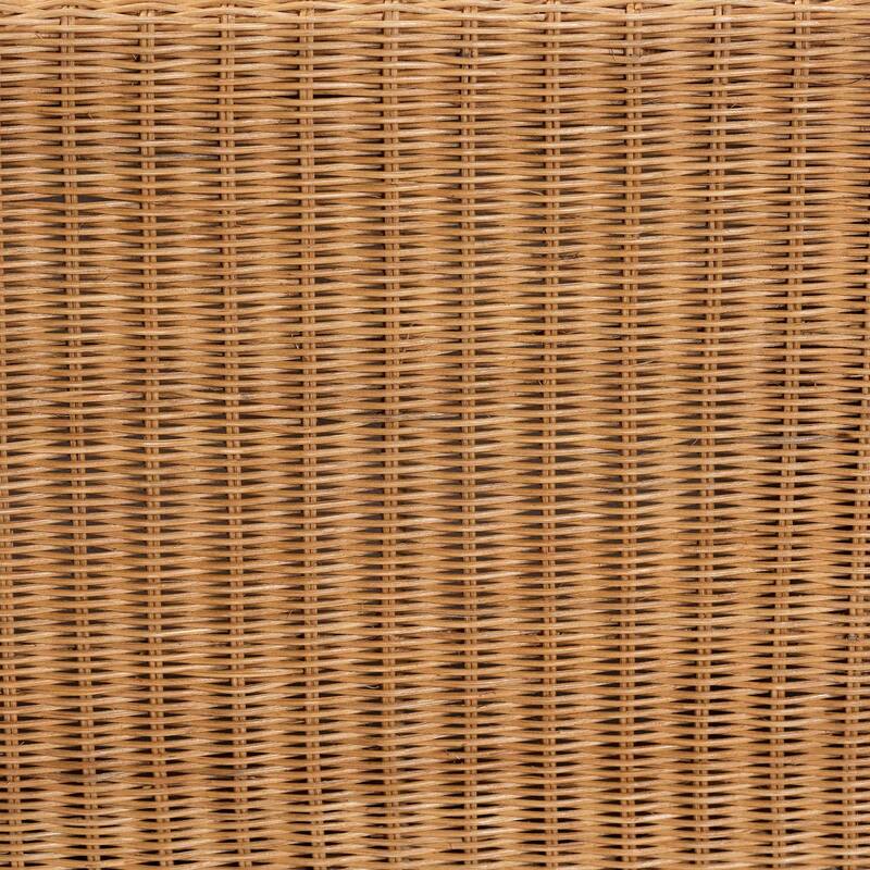 Reiko Handwoven Natural Rattan Bench with Scalloped Detailing - Boho Farmhouse Entryway, Bedroom, or Living Room Seating