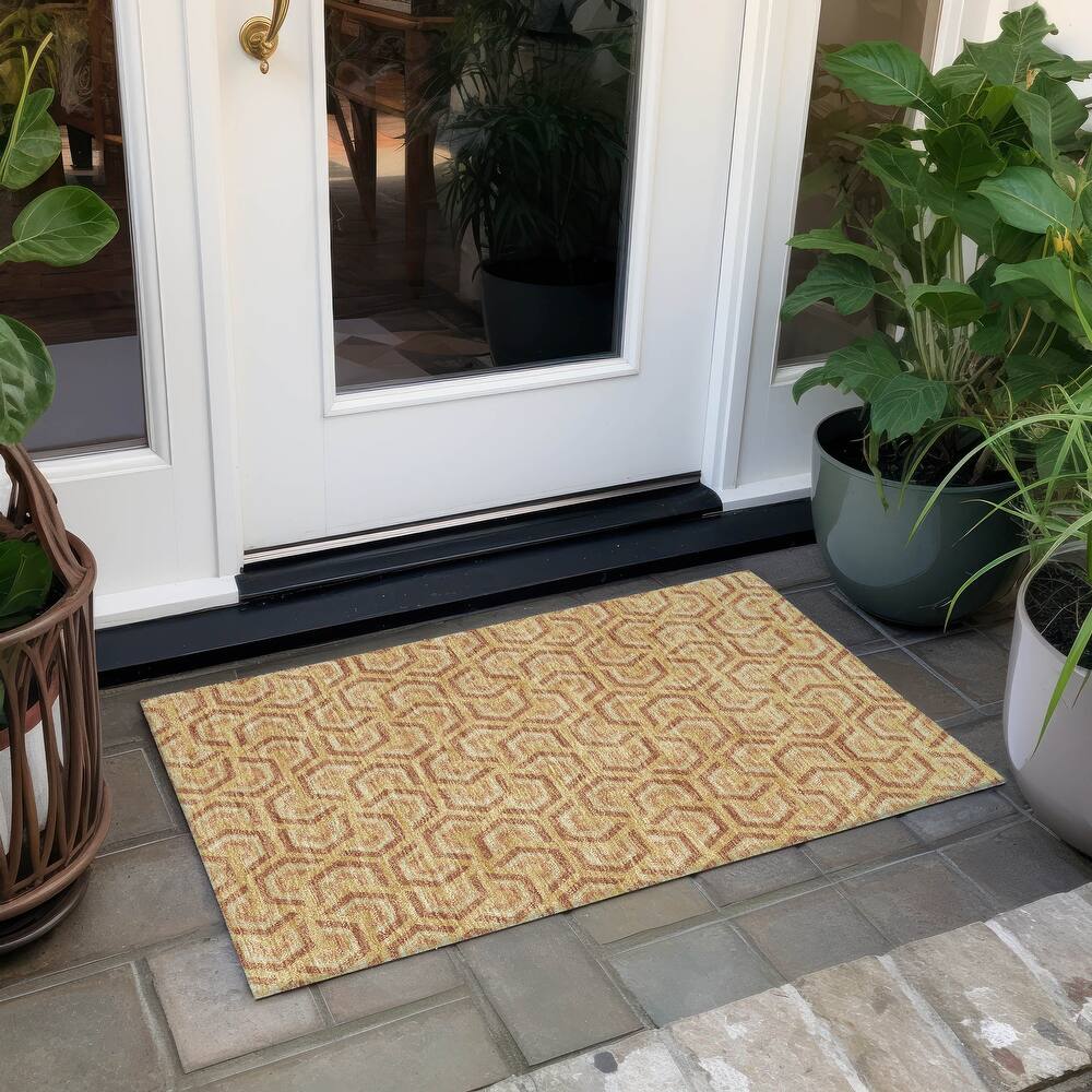 Machine Washable Indoor/ Outdoor Modern Zoa Chantille Rug