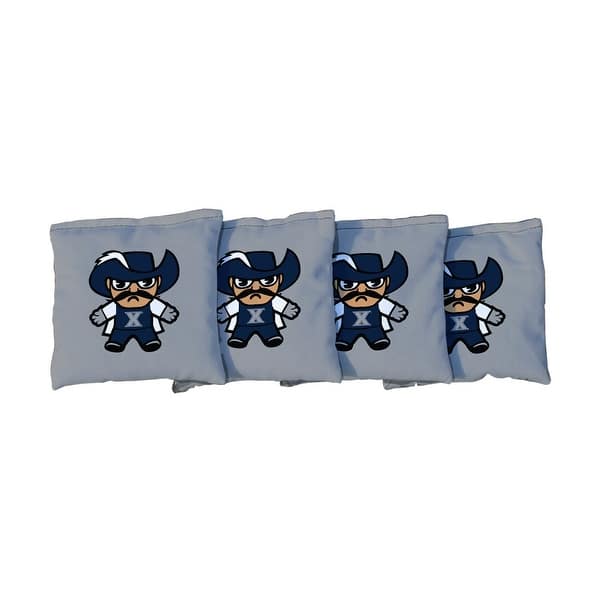 slide 2 of 3, Xavier University Musketeers Tokyodachi Grey Cornhole Bags All-Weather Resin Filled