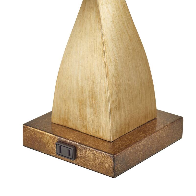 KAWOTI 22inch Table Lamp Set with USB Ports, AC Outlet, Bulb(Set of 2) - W10" * H22"