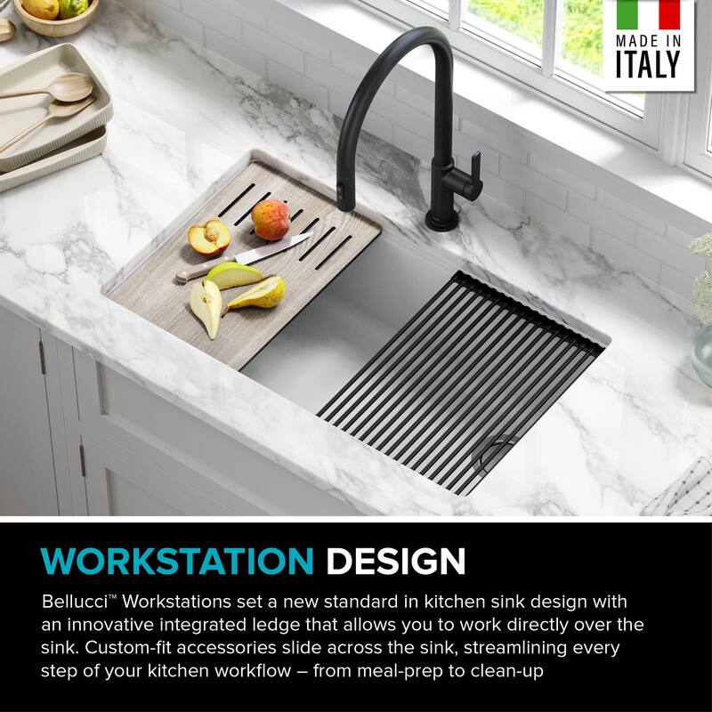 KRAUS Bellucci Workstation Undermount Granite Composite Kitchen Sink