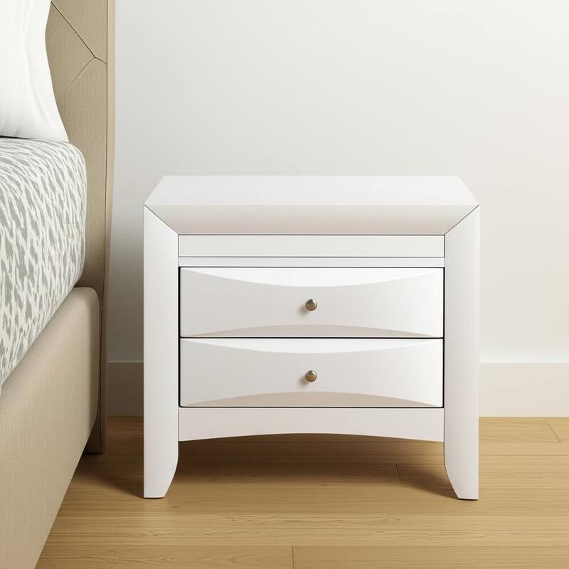 25" Dark Brown Three Drawer Nightstand