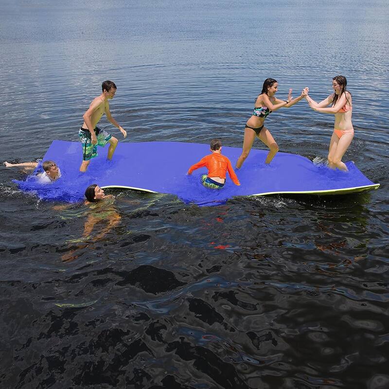 3 Layer Swimming Pool Float Floating Mat in Yellow and Blue
