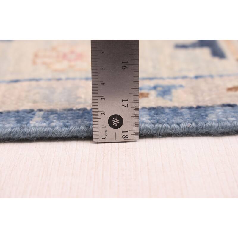 ECARPETGALLERY Hand-knotted Modern Oushak Dark Blue Wool Rug - 7'11 x 10'3