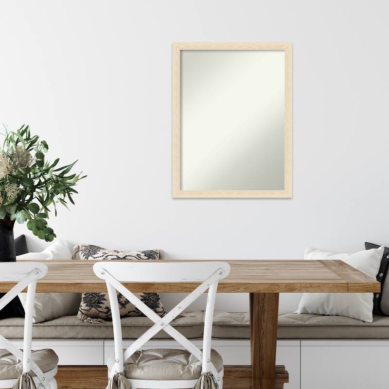 Woodgrain Stripe Non-Beveled Wood Framed Wall Mirror