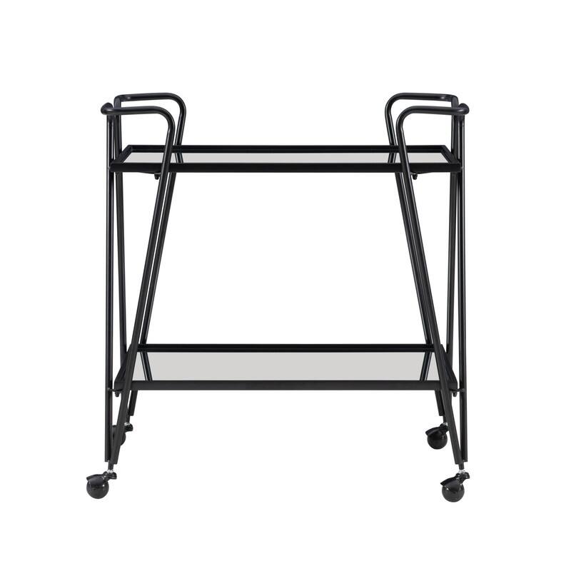 Rosa Mid-Century 2-Teir Rolling Metal Bar Cart