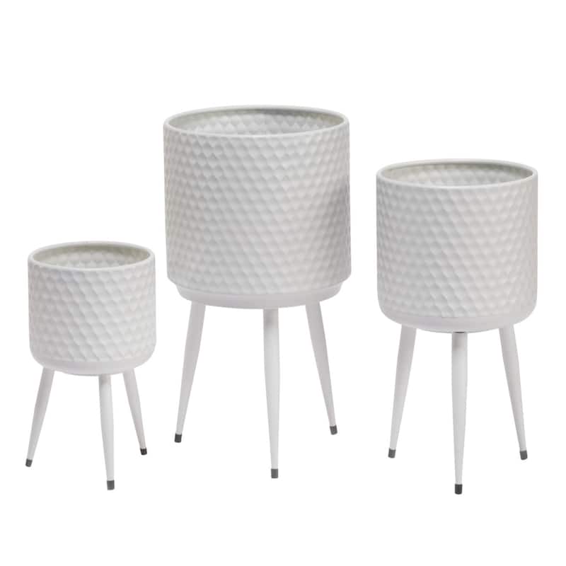 Textured Metal Bins/Plant Buckets