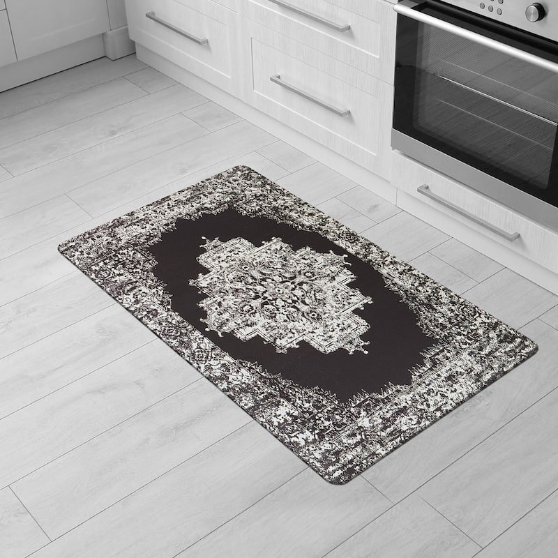 Distressed Medallion Cushioned Anti Fatigue Standing Kitchen Mat - 18 in. X 30 in.