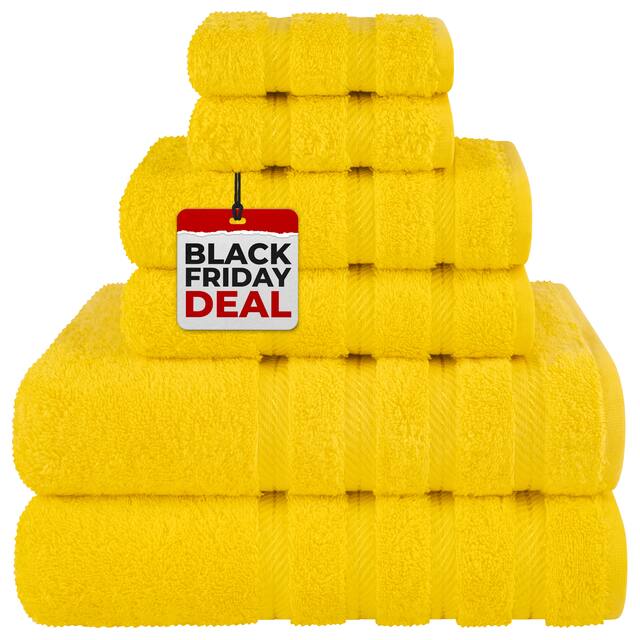 American Soft Linen 6-pc. Turkish Cotton Towel Set - Lemon Yellow