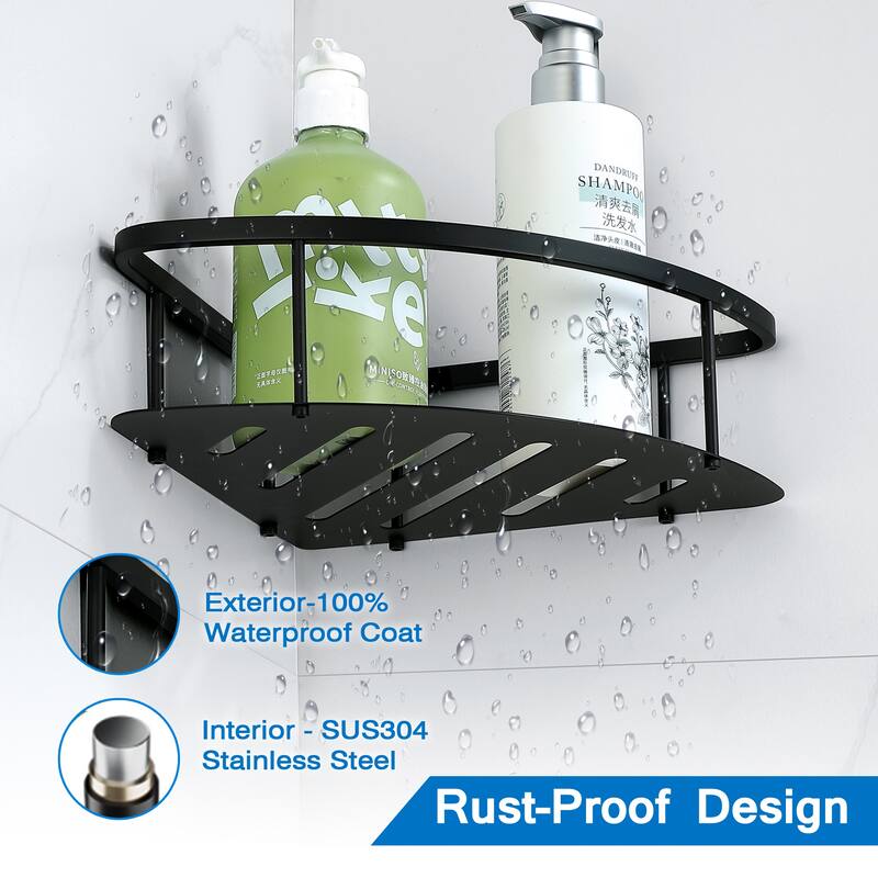 304 Stainless Steel Wall Mounted Corner Shower Caddy Corner Storage Shelf Shower Basket