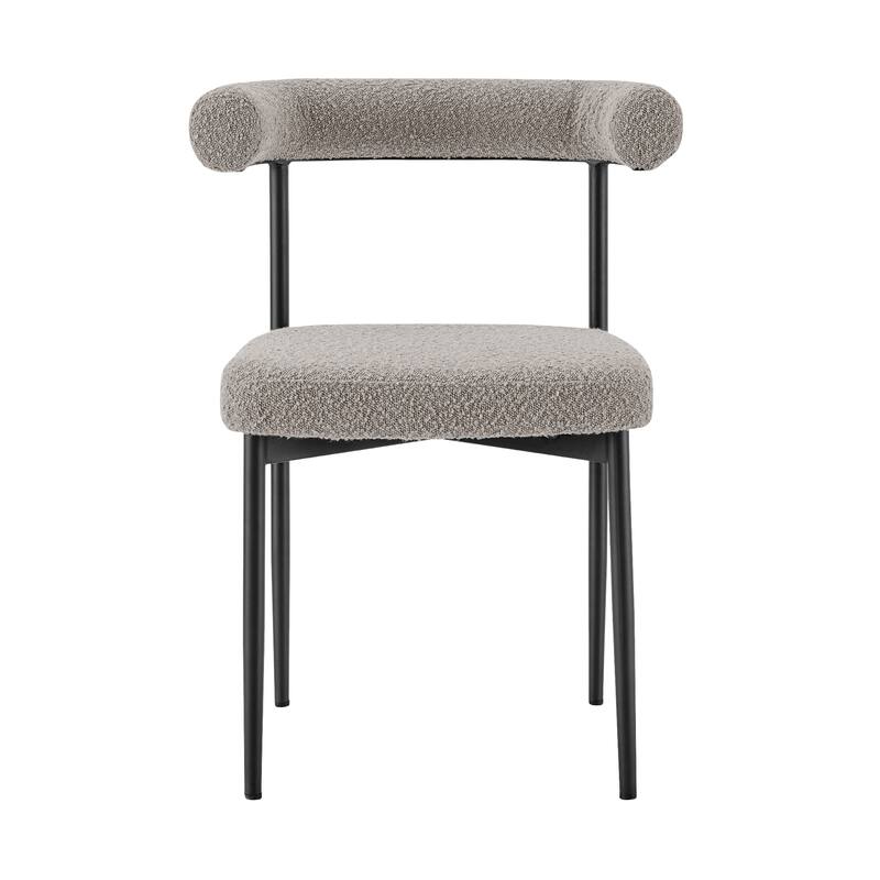 Shannon Upholstered Curved Back Barrel Kitchen Dining Chairs - Set of 2