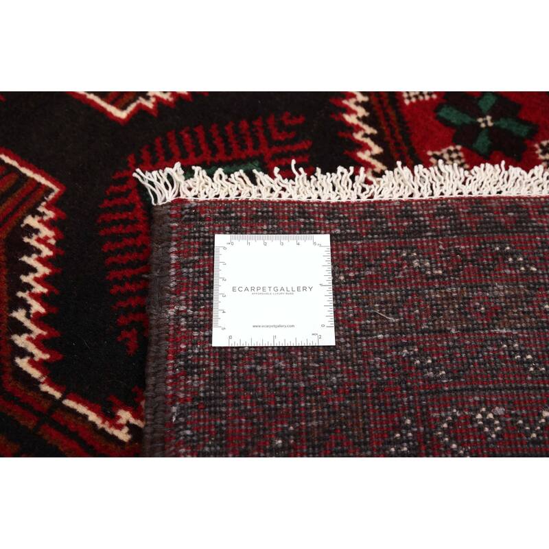 ECARPETGALLERY Hand-knotted Teimani Black, Red Wool Rug - 3'4 x 6'3